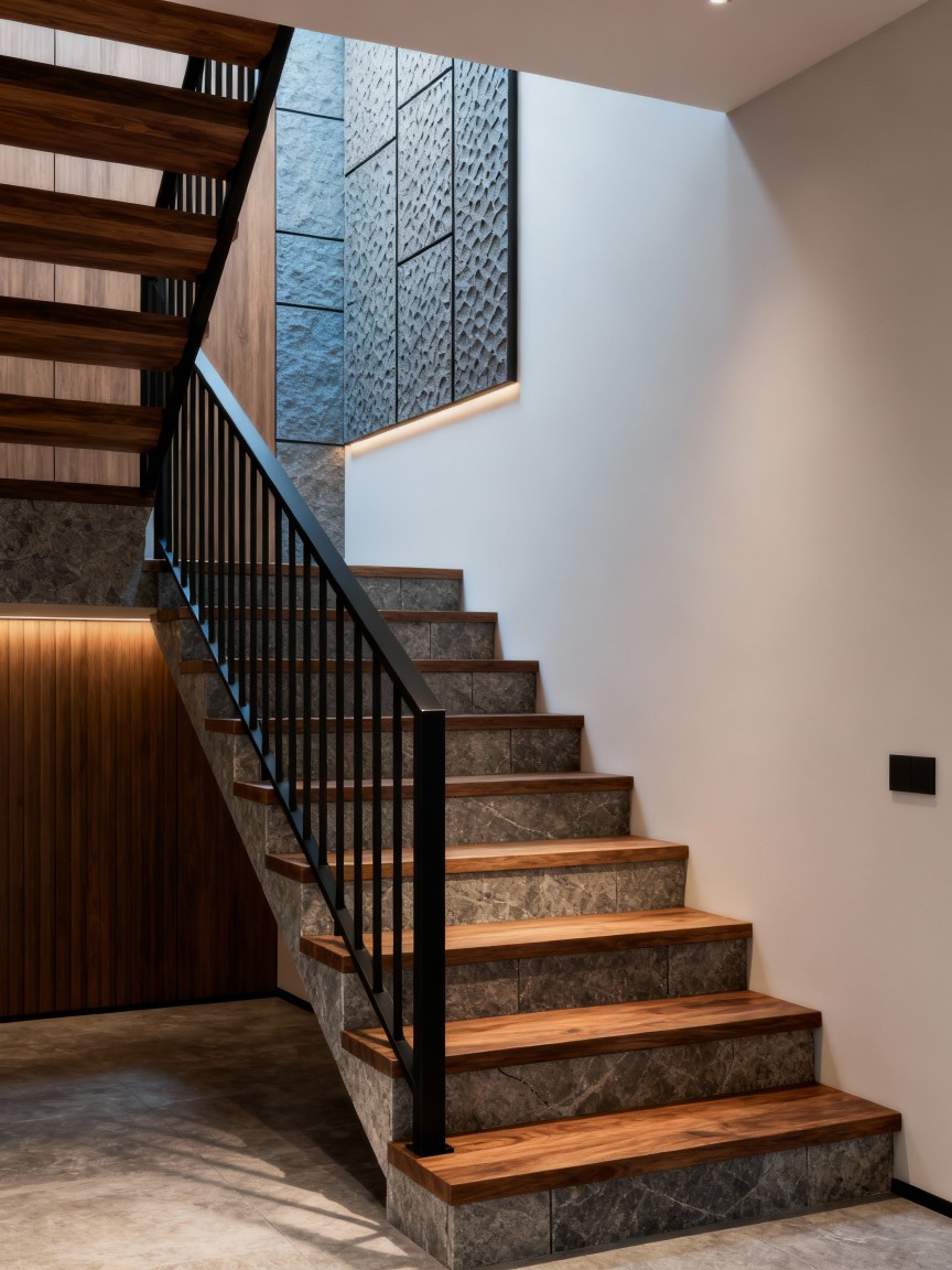 多种材质混合楼梯
